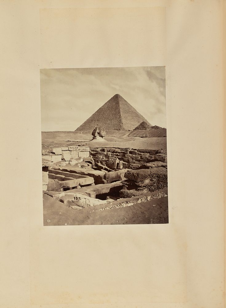 Pyramid, Sphinx and excavation site by Carlo Naya