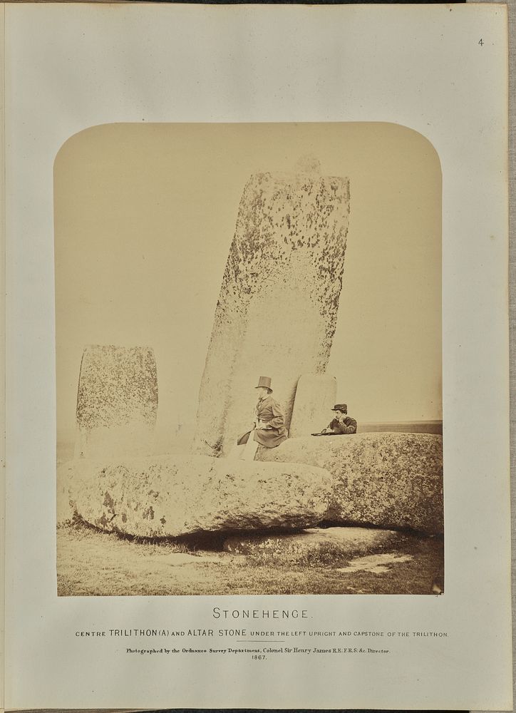 Stonehenge: Centre Trilithon (A) and Altar Stone by Col Sir Henry James