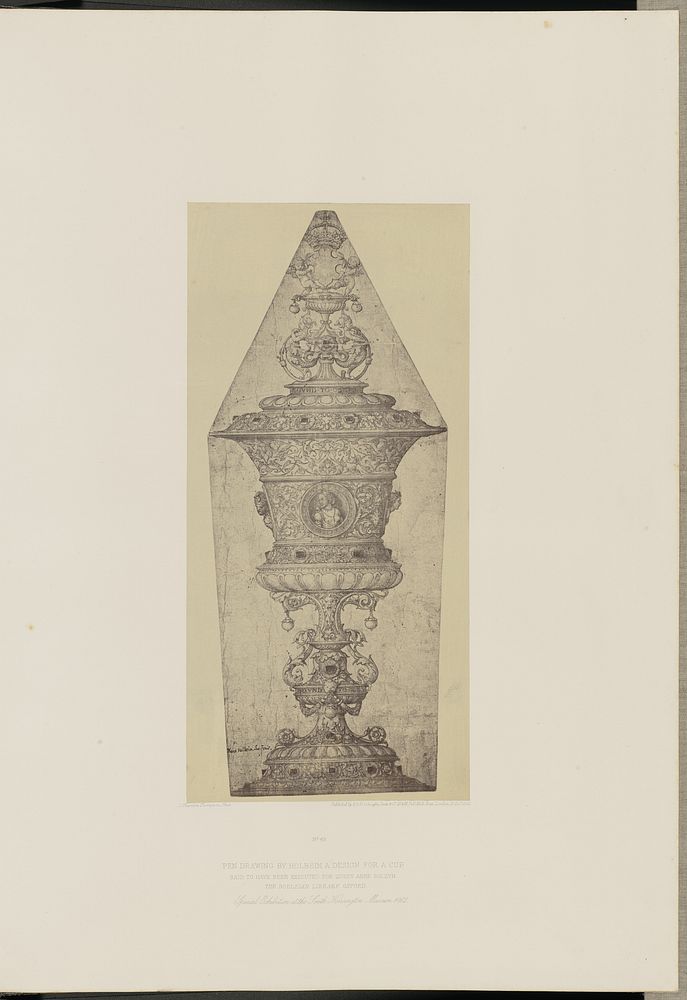 Pen Drawing by Holbein, a Design for a Cup by Charles Thurston Thompson