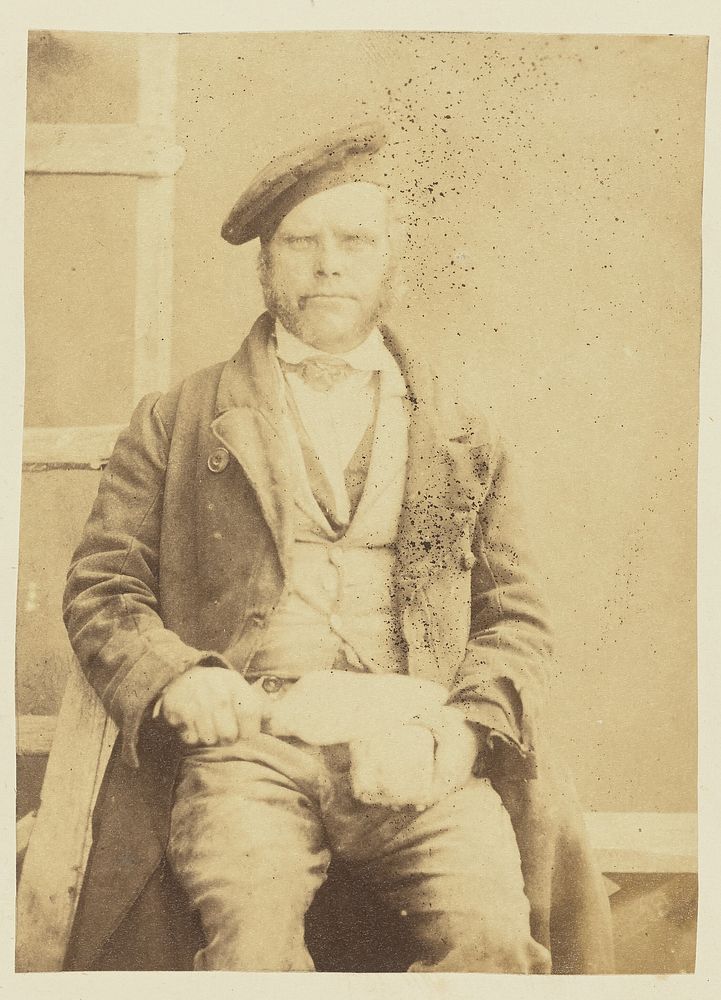 Portrait of man in hat by Sir John Joscelyn Coghill