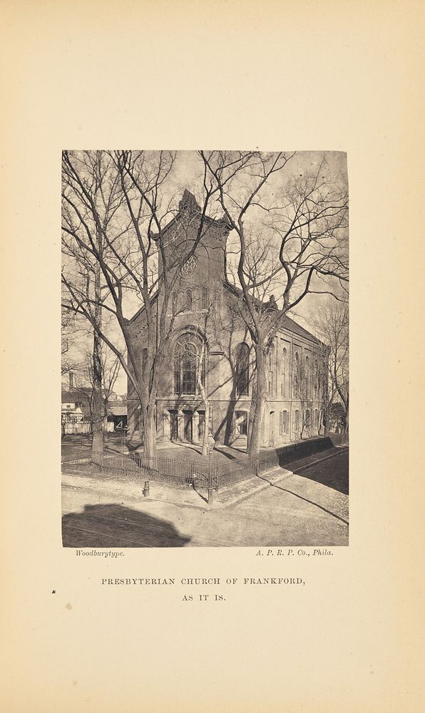 Presbyterian Church of Frankford, as it is. by American Photo Relief Printing Company