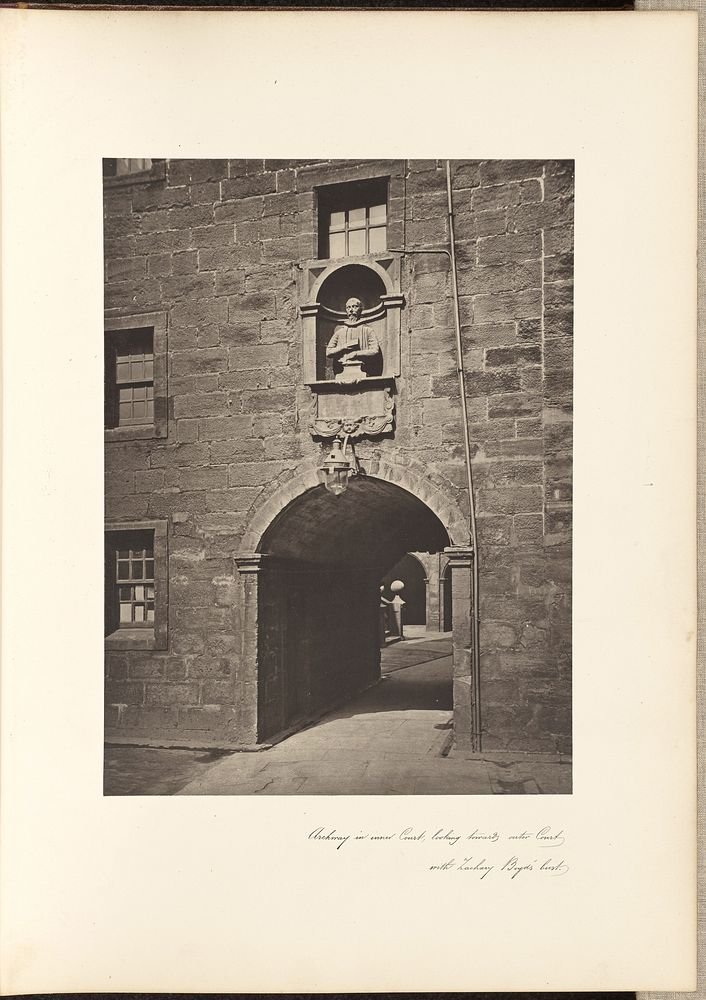 Archway In Inner Court, looking towards the Outer Court, with Zachary Boyd's Bust. by Thomas Annan