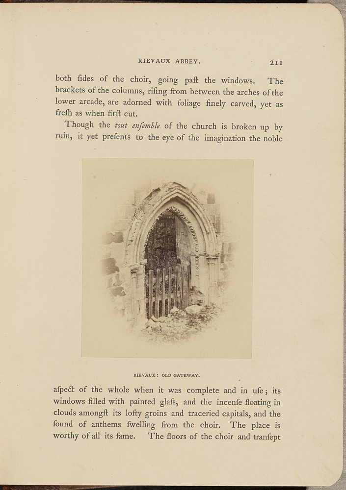 Rievaux Abbey; Old Gateway by W R Sedgfield