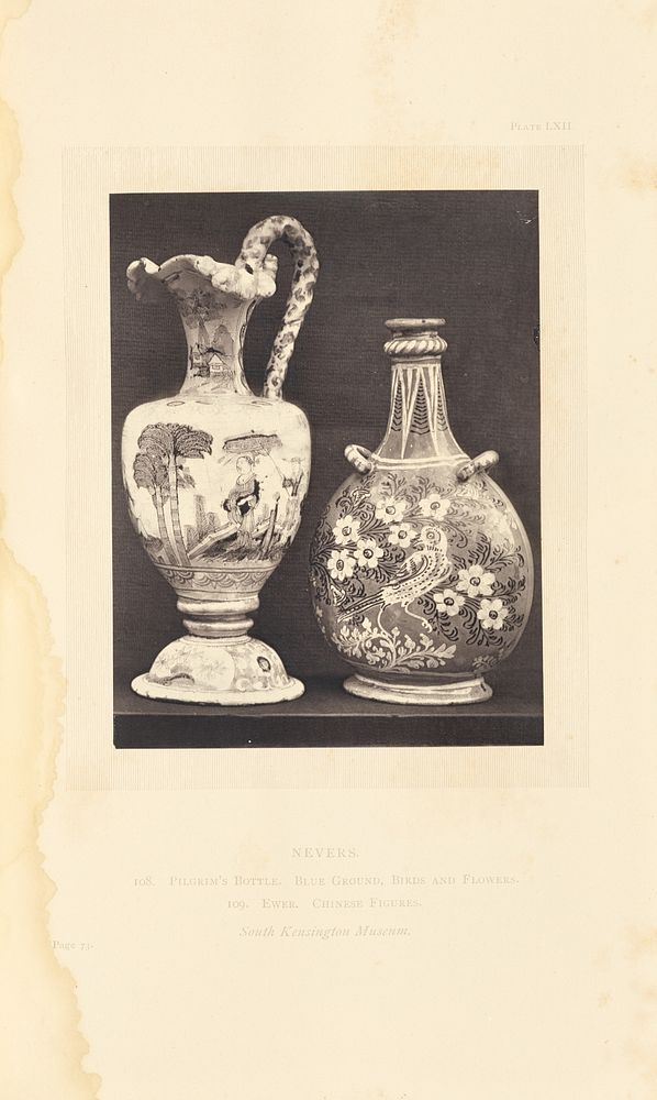 Pilgrim's bottle and pitcher by William Chaffers