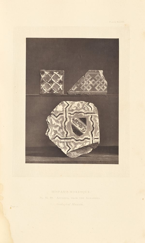 Three tiles from The Alhambra by William Chaffers