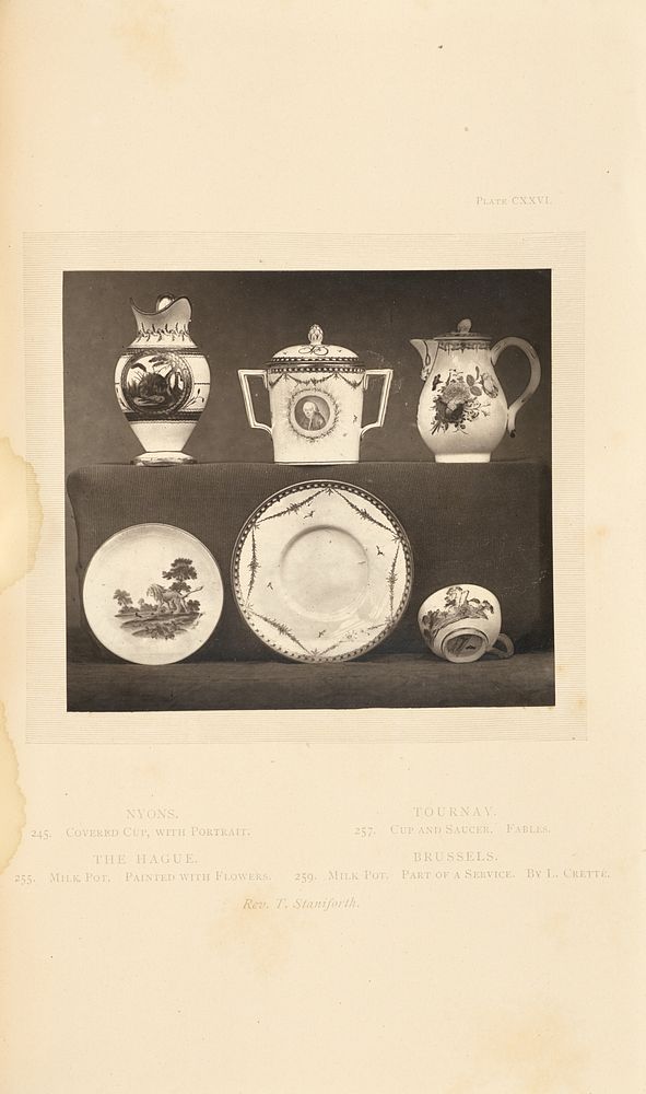 Pitcher, milk pots, cups and saucers by William Chaffers
