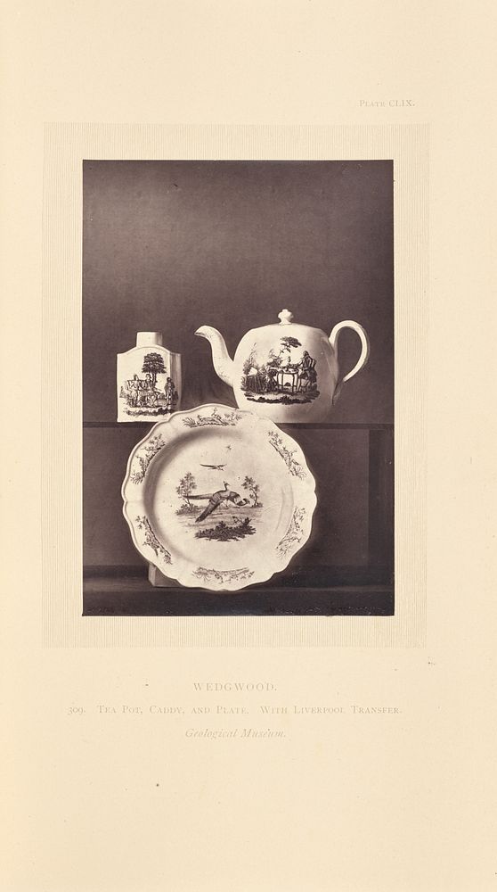 Tea pot, caddy, and plate by William Chaffers