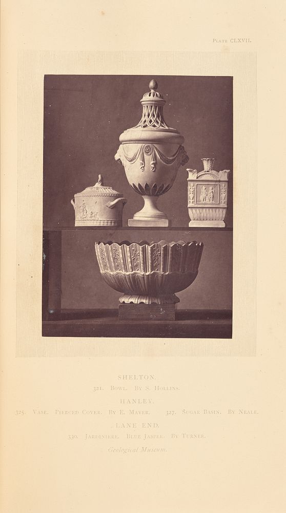 Two vases, bowl, and sugar pot by William Chaffers