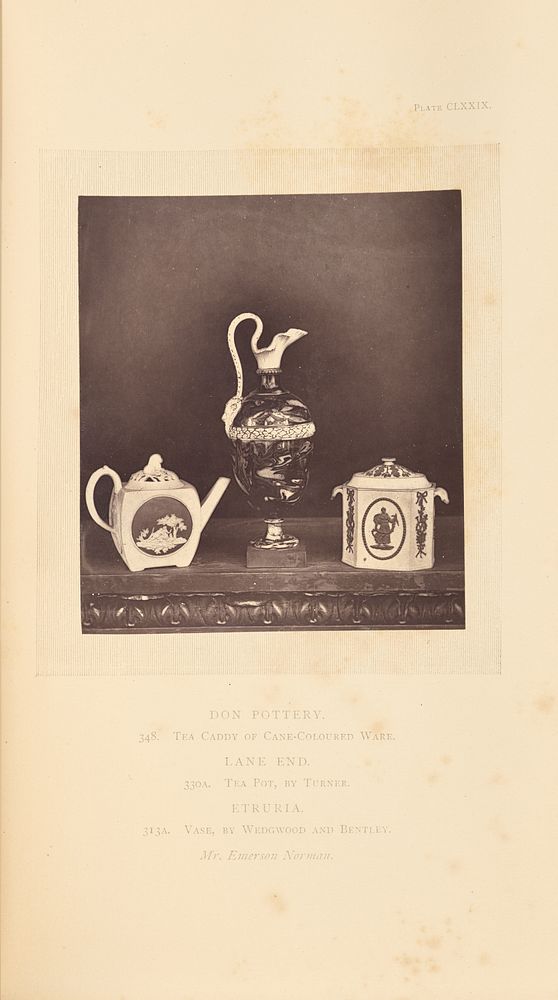 Tea pot, pitcher, and tea caddy by William Chaffers