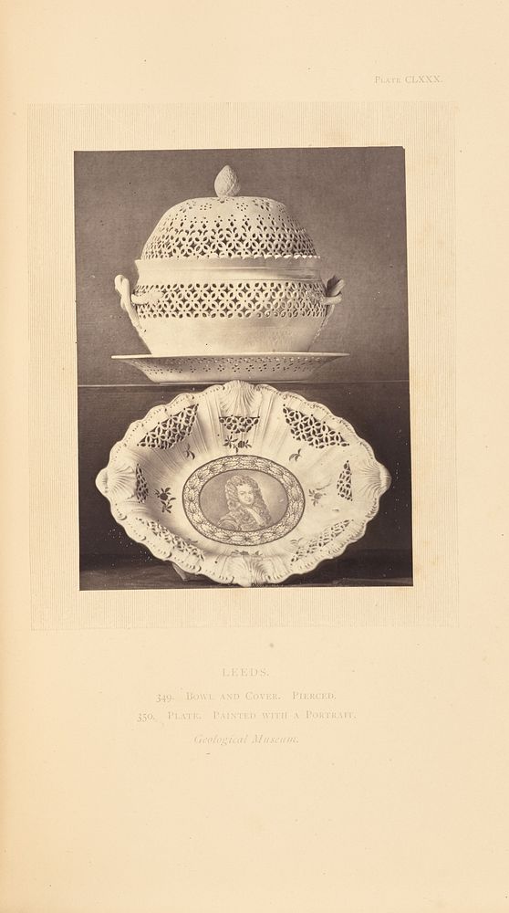 Bowl with lid and two plates by William Chaffers