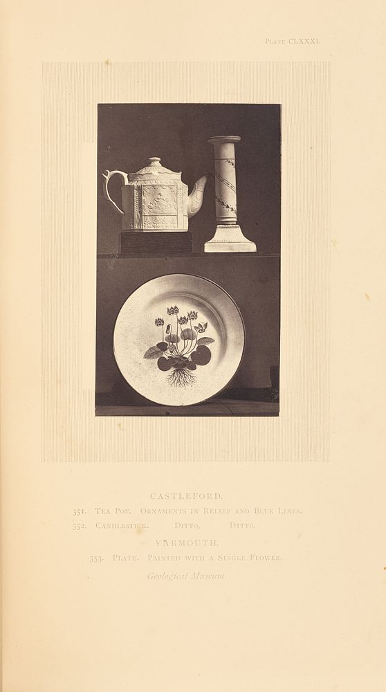 Tea pot, candlestick, and plate by William Chaffers