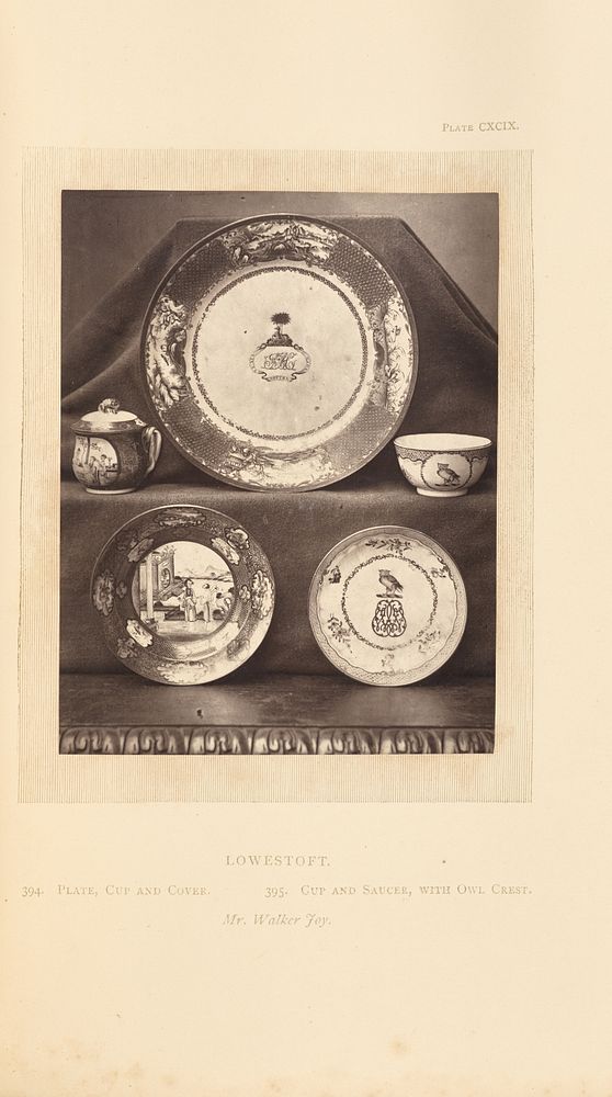 Three plates and two cups by William Chaffers