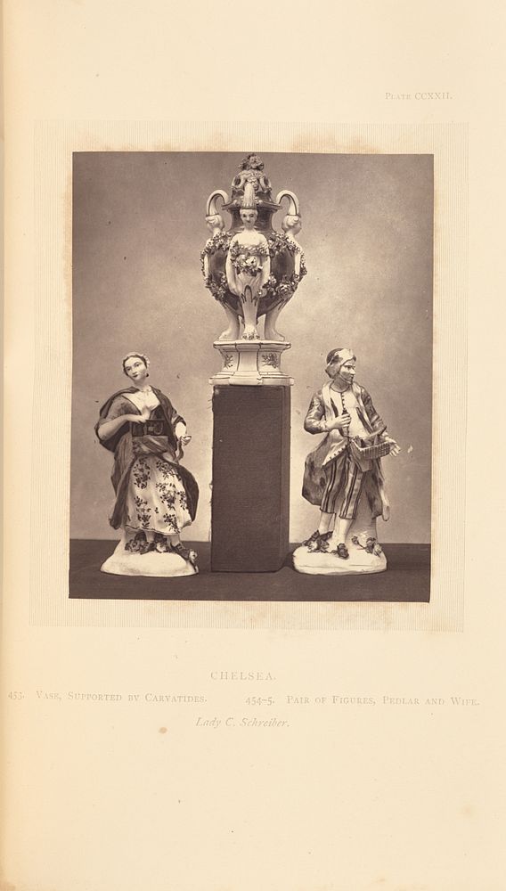 Vase and pair of figures by William Chaffers