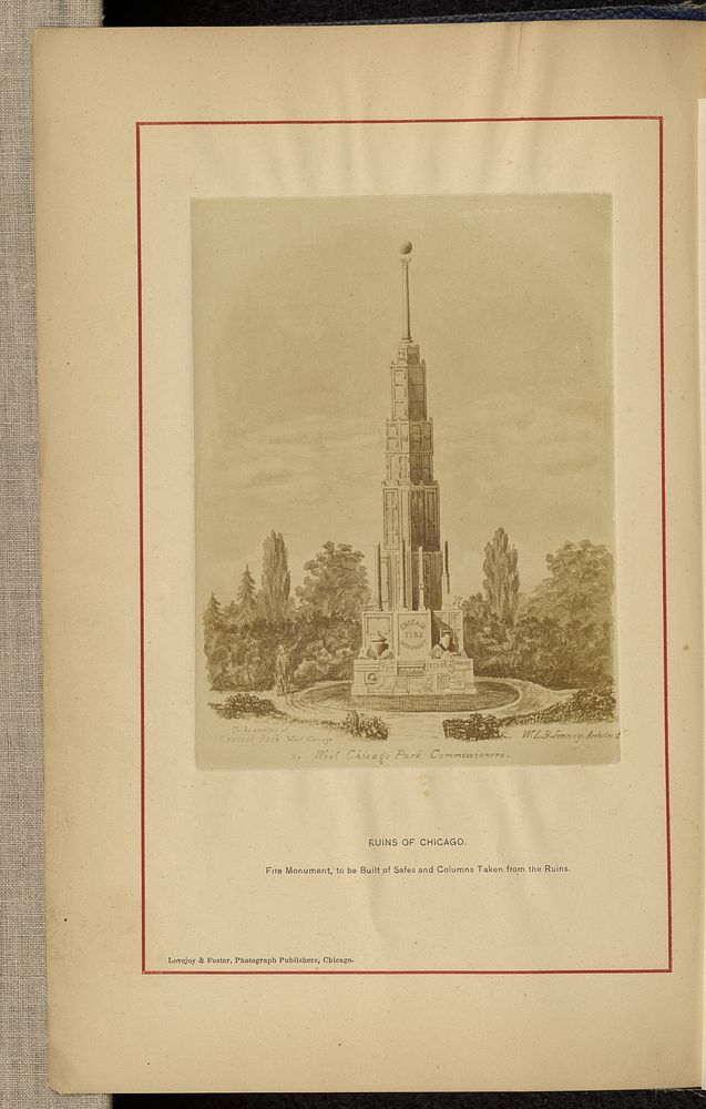 Fire Monument, to be Built of Safes and Columns taken from the Ruins. by George N Barnard