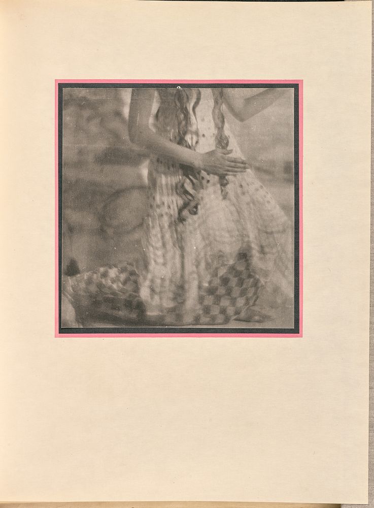 Female dancer as a nymph, standing with bent knees by Baron Adolf de Meyer