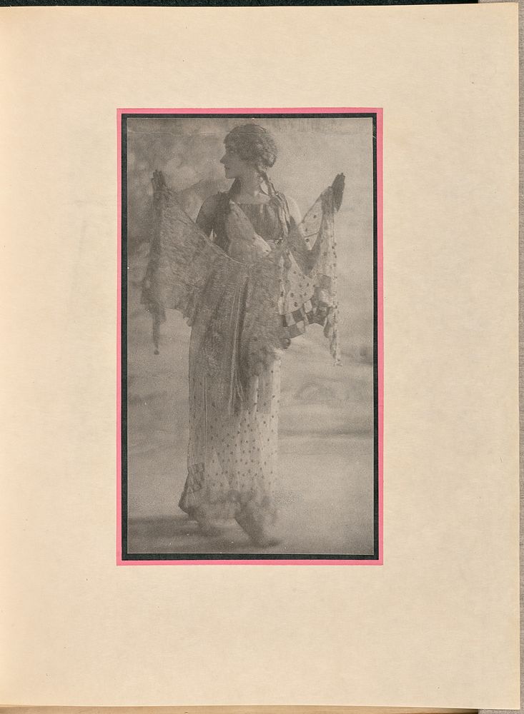 Female dancer as a nymph, holding a scarf by Baron Adolf de Meyer