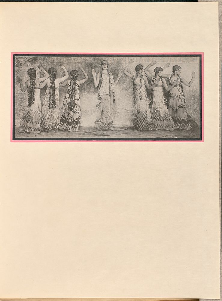 Seven female dancers as nymphs by Baron Adolf de Meyer