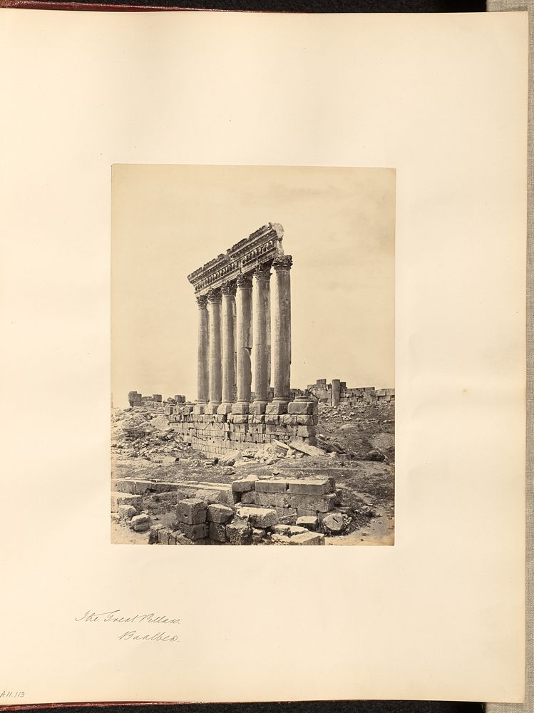 The Great Pillars, Baalbec by Francis Frith