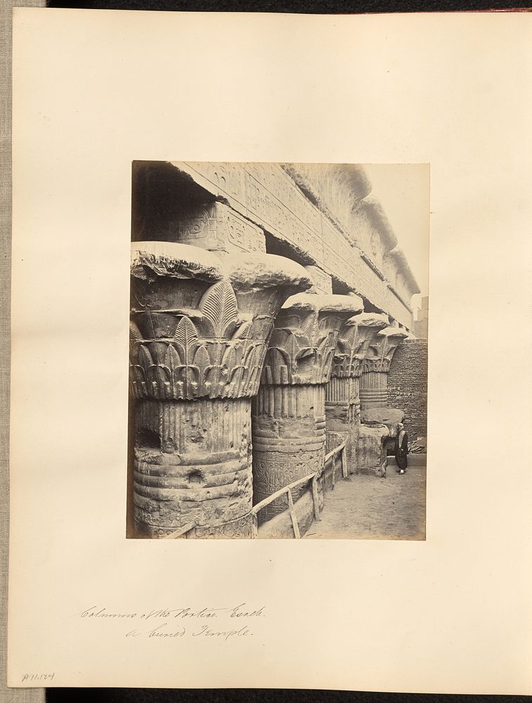Columns of the Portico, Esneh, a buried Temple by Francis Frith