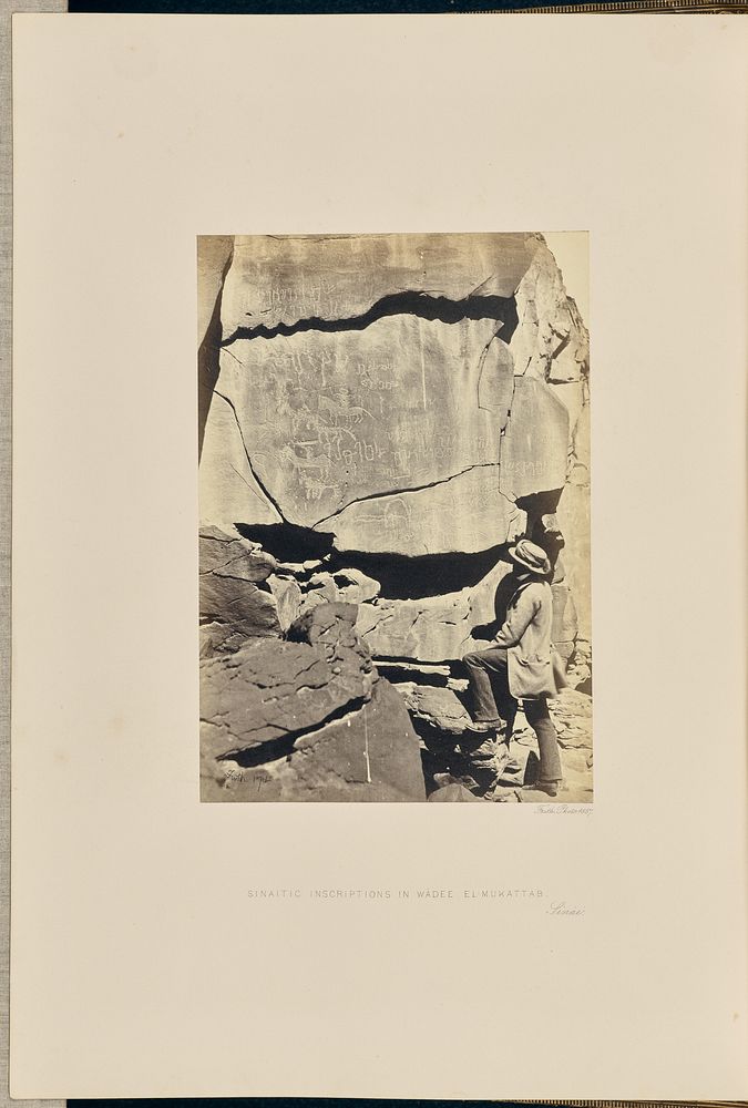 Sinaitic Inscriptions in Wadee El-Mukattab, Sinai by Francis Frith