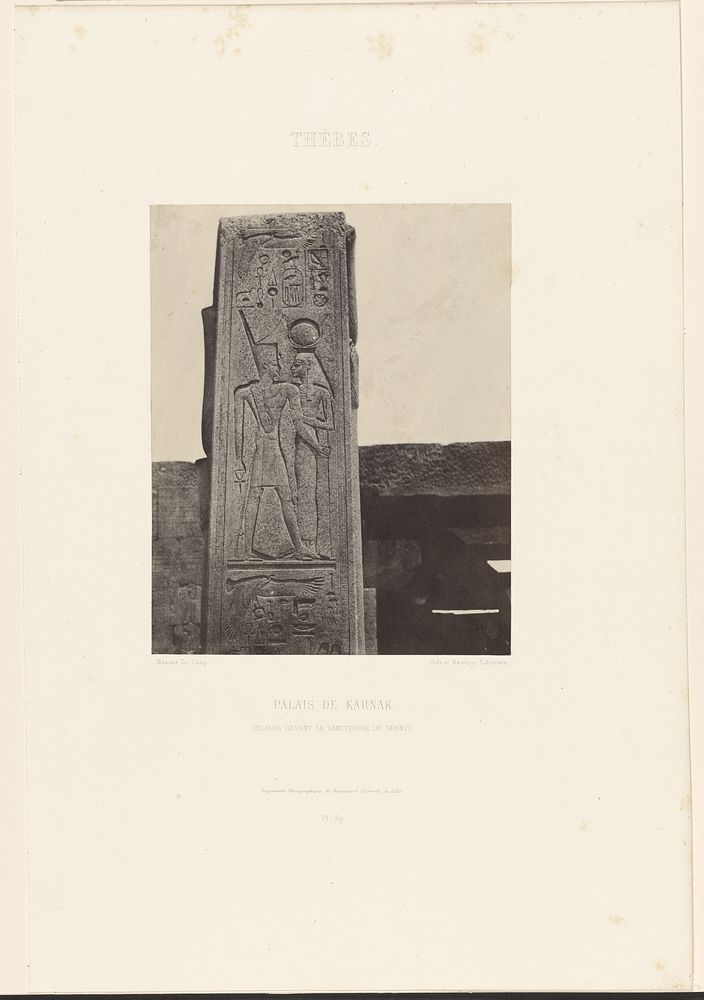 Thèbes. Palais de Karnak. Piliers devant le sanctuaire de granit. by Maxime Du Camp and Louis Désiré Blanquart Evrard