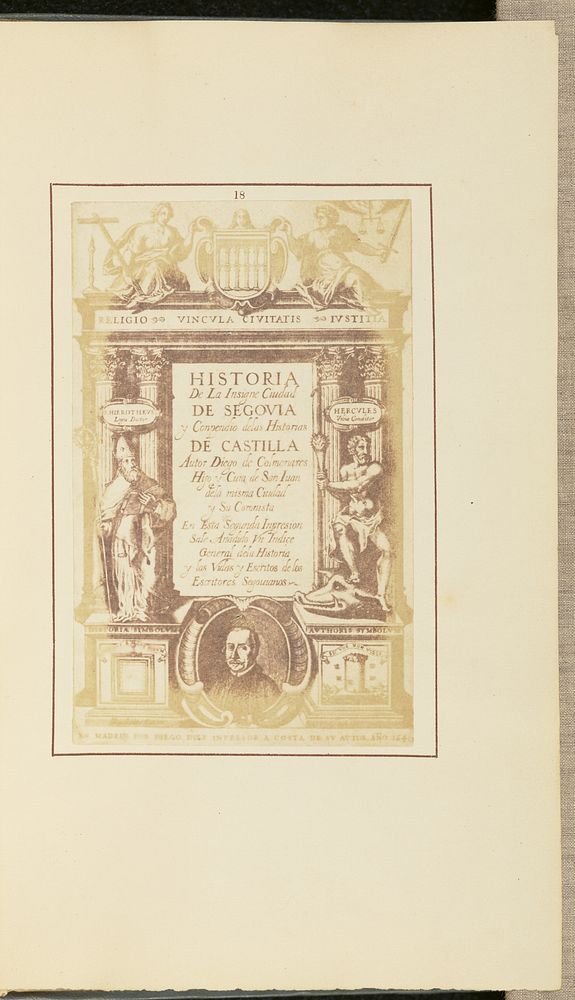 Title Page to Historia de Segovia by Nicolaas Henneman