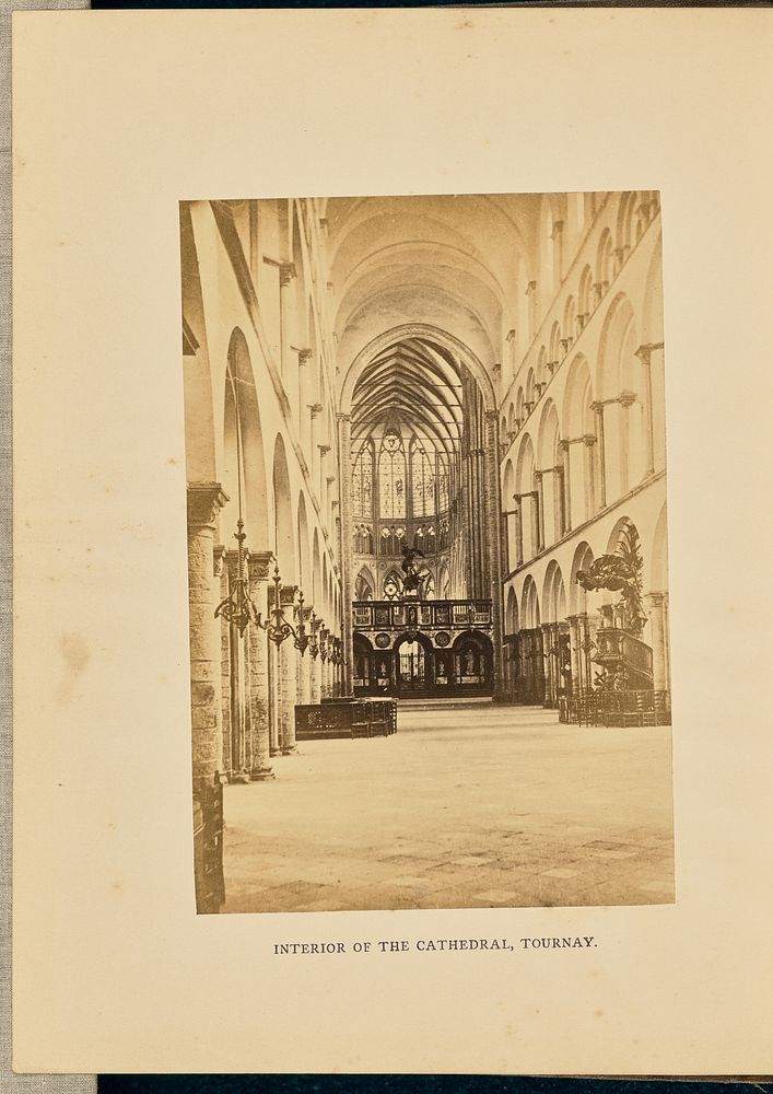 Interior of the Cathedral, Tournay by Cundall and Fleming