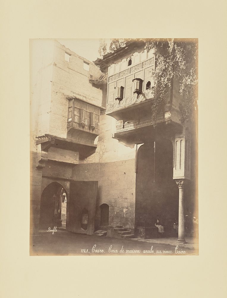 Caire - Cour de maison arabe, au vieux Caire by Félix Bonfils