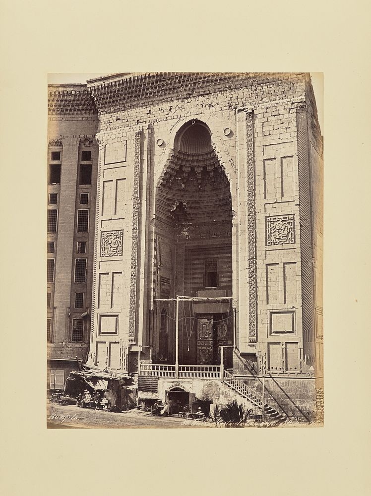Caire, Porte de la mosquée Sultan Hassan by Félix Bonfils