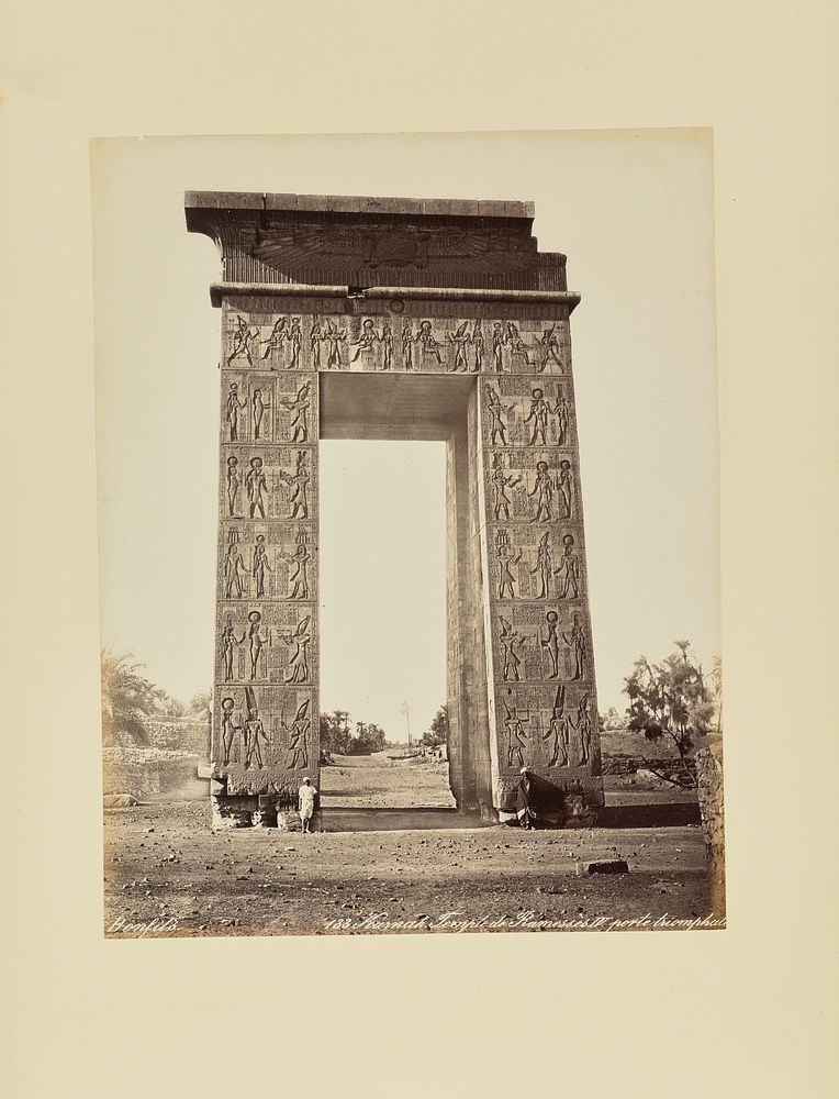 Karnak. Temple de Ramessès IV. Porte triomphale by Félix Bonfils