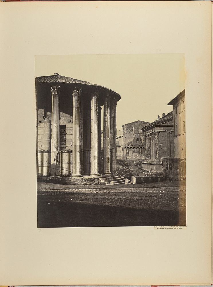Le Temple de Vesta avec le Temple de la Fortune Virile et la maison de Crescentius, dite de Rienzi by James Anderson
