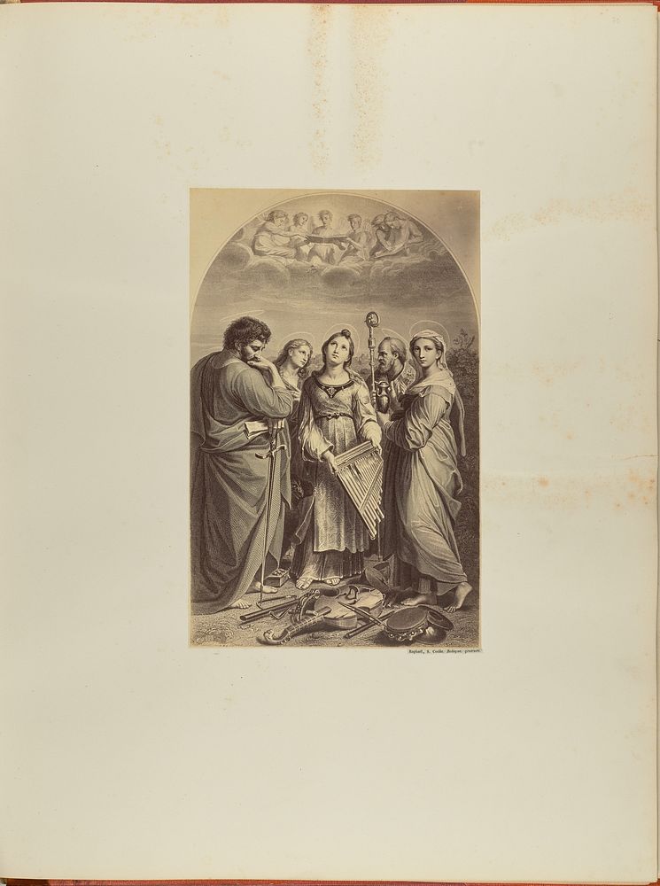 Raphaël, Sainte Cécile. Bologne. gravure by James Anderson