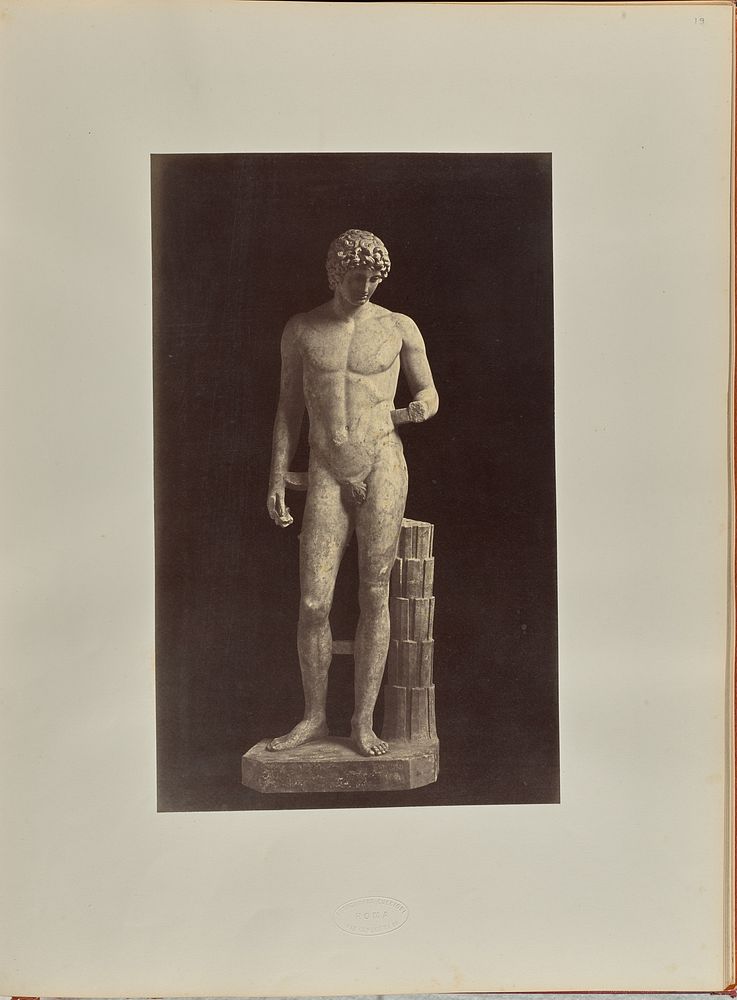 Statue of a nude male figure by Tommaso Cuccioni