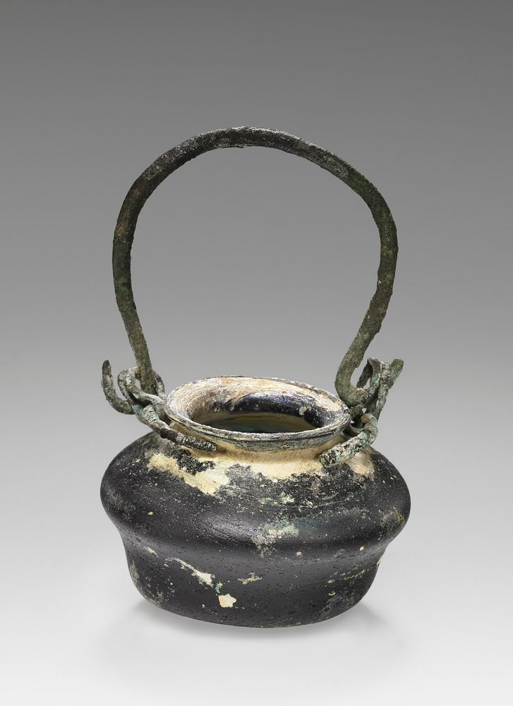 Miniature pot with bronze handle