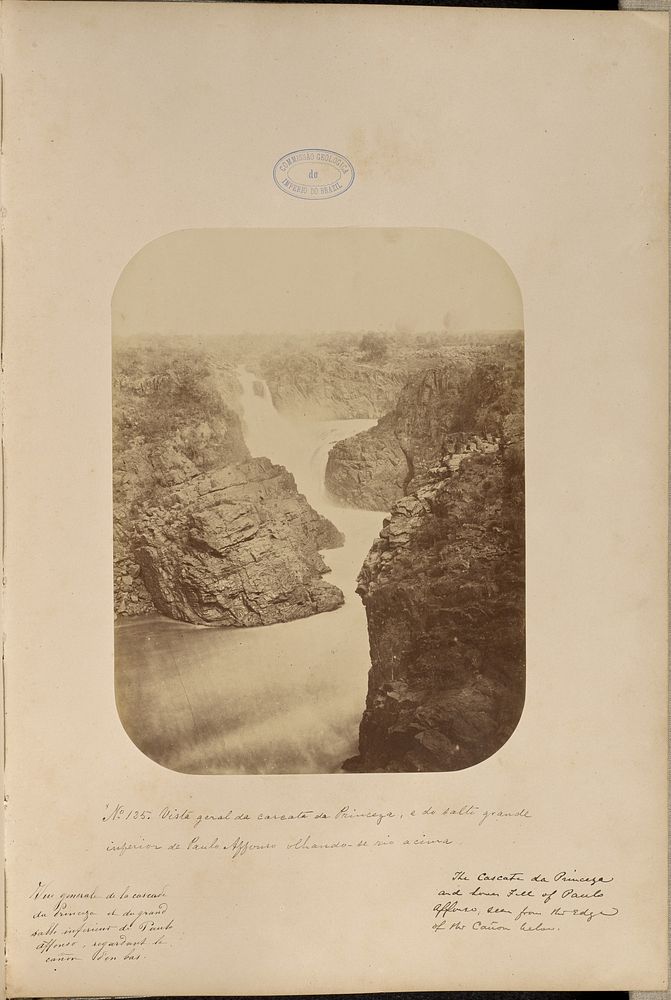 Vista geral da cascata da Princesa, e do salto grande inferior de Paulo Affonso olhando - se rio a cima by Marc Ferrez
