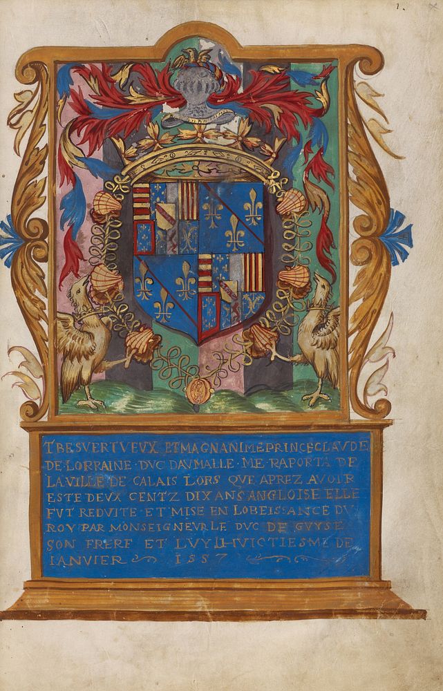 Frontispiece with Coat of Arms of Claude de Lorraine, Duc d'Aumale