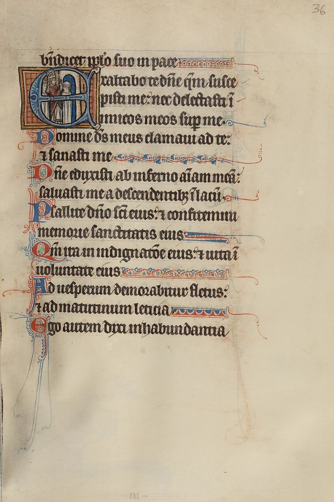 Initial E: A Bishop Blessing a Church by Bute Master