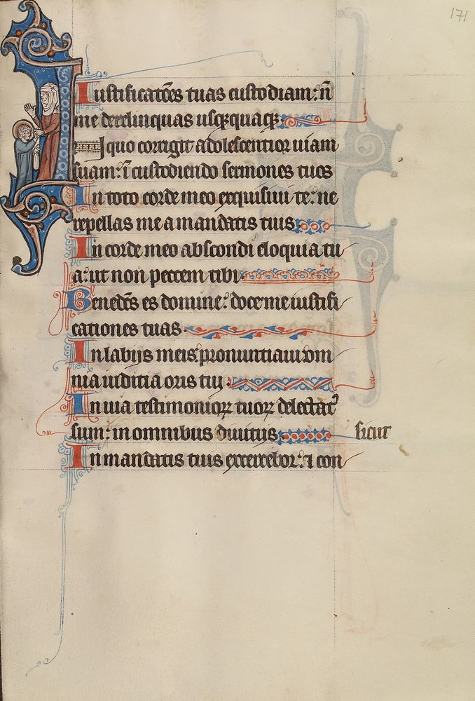 Initial I: The Virgin Holding the Christ Child's Hand by Bute Master