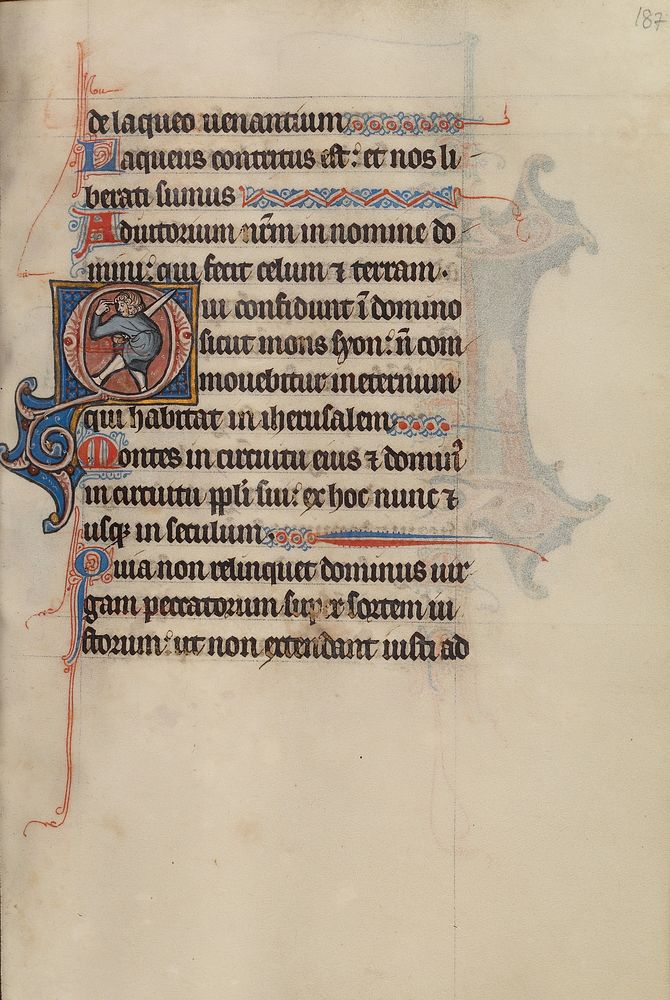 Initial O: A Man Holding a Sword and Pointing to His Eyes by Bute Master