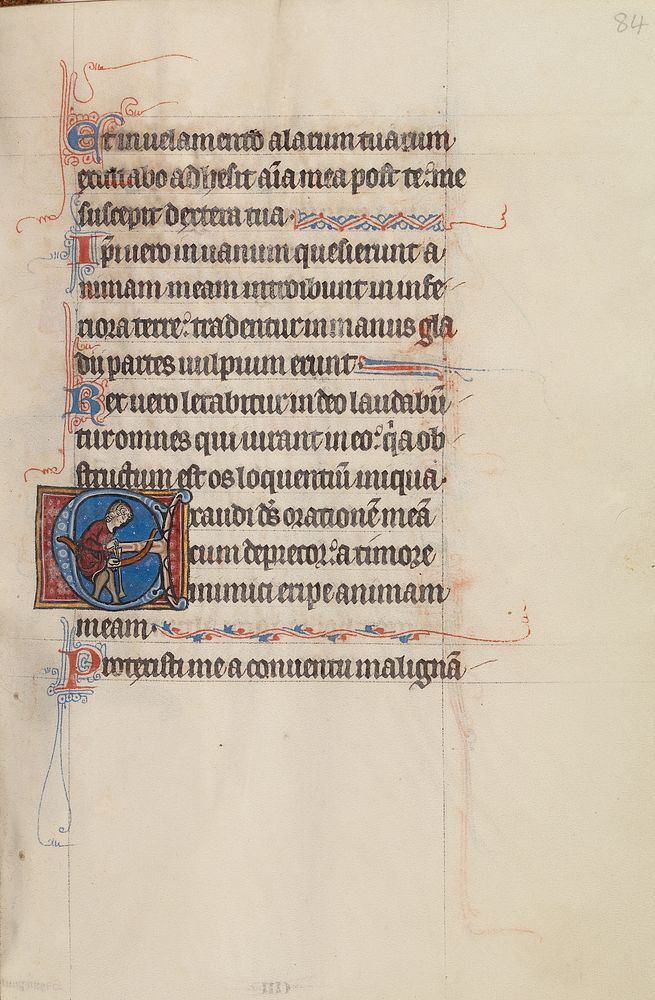 Initial E: An Archer Fitting an Arrow into His Bow by Bute Master
