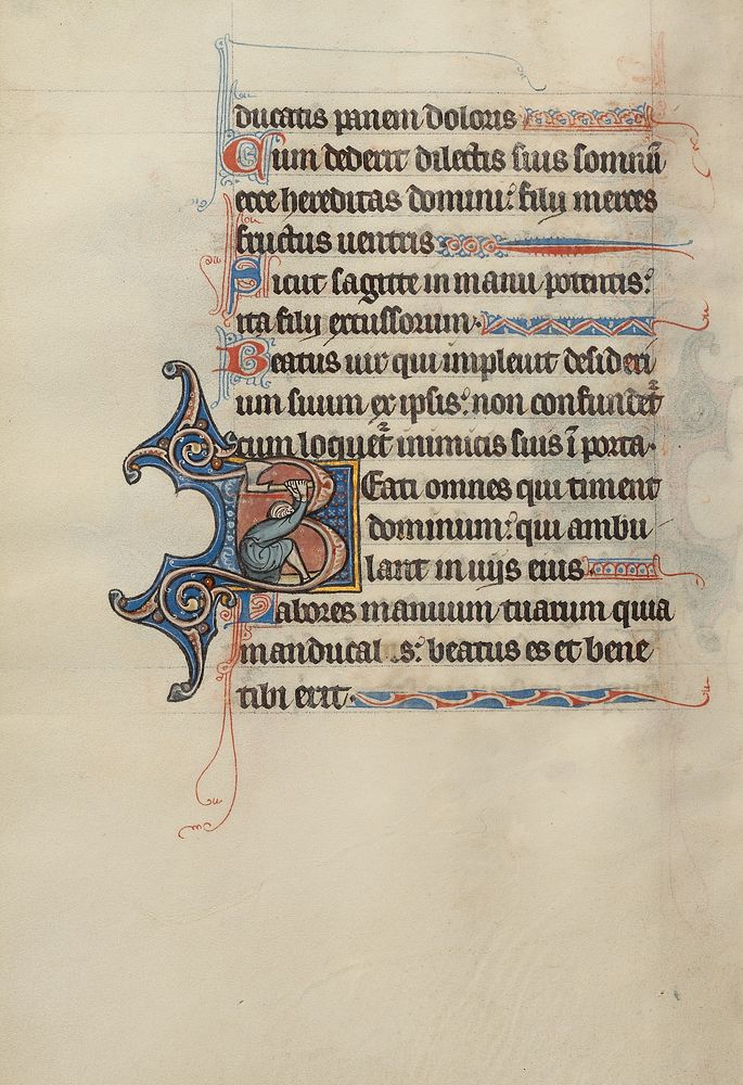 Initial B: A Man Holding an Axe above His Head by Bute Master