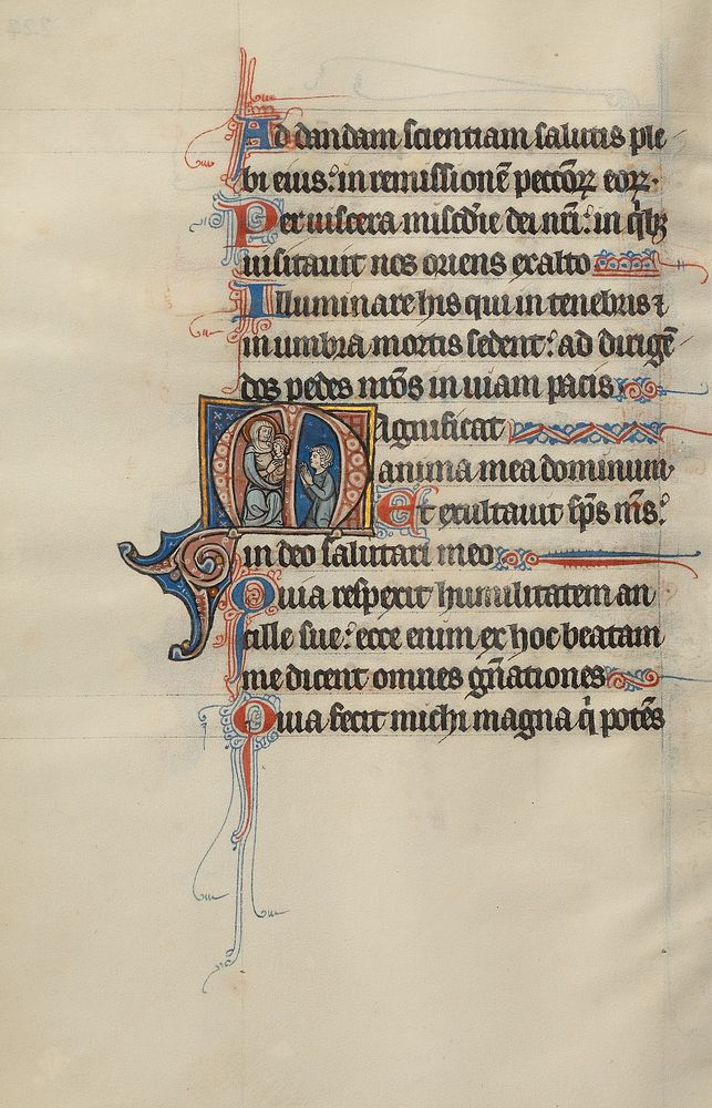 Initial M: The Virgin and Child and a Man Kneeling in Prayer by Bute Master