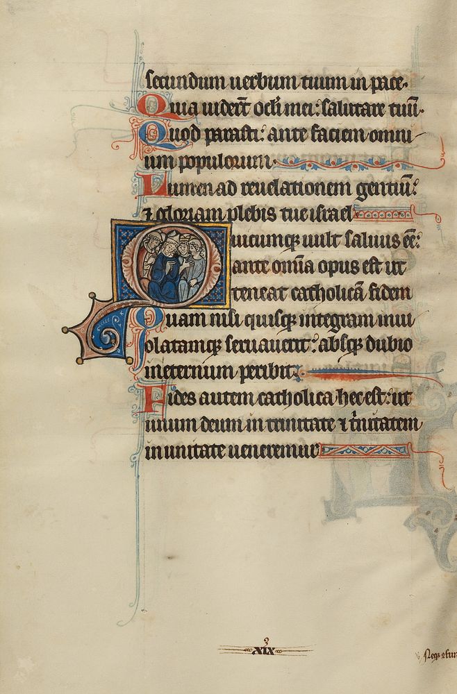 Initial O: A Bishop and Monks Instructing Laymen by Bute Master