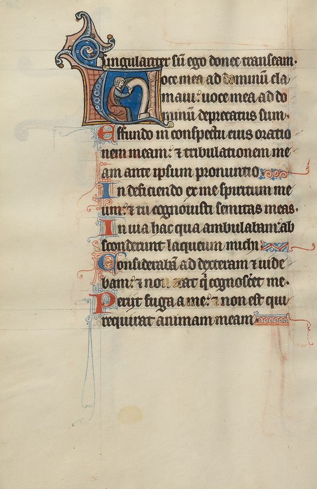 Initial V: A Seated Man Holding a Scroll by Bute Master