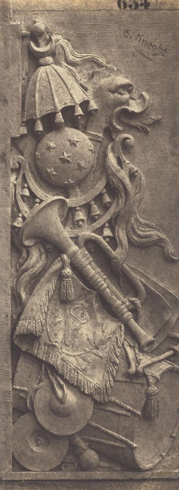 Trophy of Musical Instruments by Emile Knecht, Decoration of the Louvre, Paris by Édouard Baldus