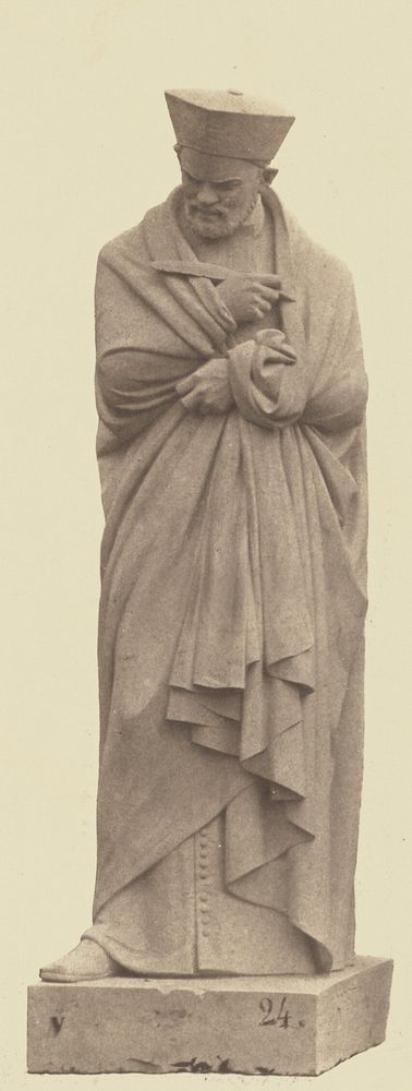 "Rabelais", Statue by Elias Robert, Decoration of the Louvre, Paris by Édouard Baldus