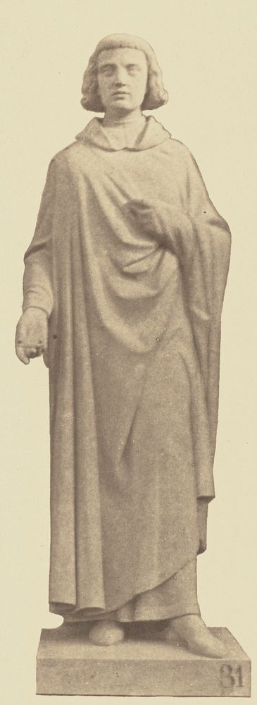 "Abélard", Statue by Jules Cavelier, Decoration of the Louvre, Paris by Édouard Baldus