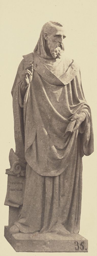 "Saint Grégoire de Tours", Statue by Jean-Esprit Marcellin, Decoration of the Louvre, Paris by Édouard Baldus