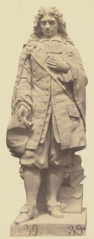 "Colbert", Statue by Paul Gayrard, Decoration of the Louvre, Paris by Édouard Baldus