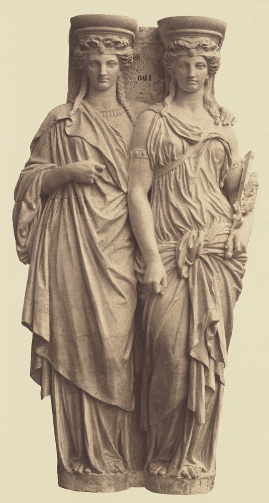 Caryatids by Astyanax Bosio, Decoration of the Louvre, Paris by Édouard Baldus